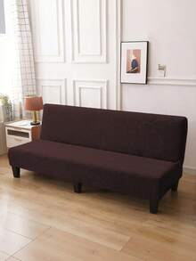 1pc High Elastic Jacquard Sofa/Bed Cover, Leaf Pattern, Minimalist & Elegant, Dust-Proof, Suitable For All Seasons, Outdoor, Living Room, Bedroom, Sofa Bed - Coffee Brown - View 6