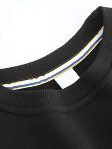 This Stylish Sports Pullover Is Perfect For Outdoor Activities. It Has A Unique Design And Is Versatile, With A Fabric Weight Of 250 Grams, Making It An Ideal Choice For Autumn And Winter. Its Casual Style Is Very Suitable For Daily Wear. - màu đen - Xem 3