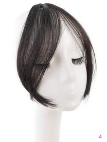 Elegant Clip-On Bangs Wig - Synthetic Fiber, Natural Look, No Adhesive Needed, Perfect For Daily Styling And Forehead Coverage, Suitable For All Races Women With Natural Wavy Hair - Multicolor - View 13