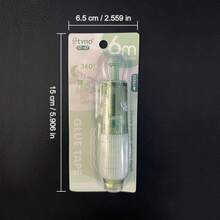 1 Pack High-Viscosity Rotary Push-Button Glue Dispenser, Double-Sided Tape For Scrapbooking Supplies, Adhesive Tape Roller For Crafts, Scrapbooking, School Office, And Logbook Items - Multicolor - View 8