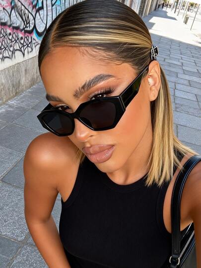 1 Pair Retro Cat Eye Fashion Glasses For Women, Fashion Eyewear For Outdoor, Travel, Beach, Stylish Cat Eye Design