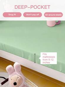 1 件纯色儿童床笠，9.84 英寸/25 厘米深口袋设计，完美贴合大多数床垫。色彩鲜艳多样，可机洗，适用于宿舍/客房/宿舍楼（不含枕套），通过 Oeko-Tex 认证