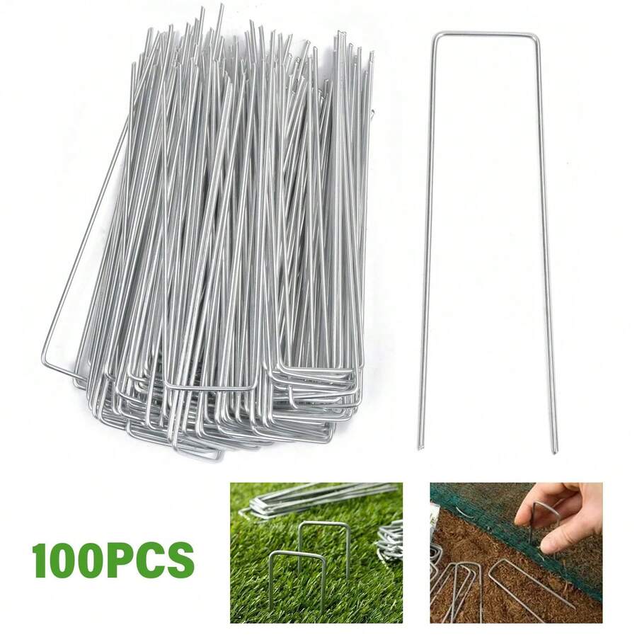 6" GALVANISED Metal Pegs - Silver - View 1