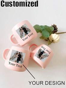 Customized Ceramic Mug With Personalized Photos And Text, Coffee Cup, Tea And Milk Mug For Wedding Gift, Typography Design - Multicolor - View 4