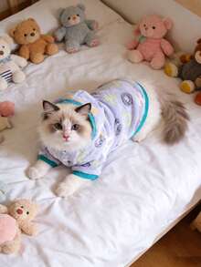 紫色珊瑚绒宠物卫衣，秋冬季中小型犬保暖加厚服装 - 淡紫色 - 查看 5