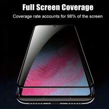 1pc Privacy Screen Protector, Compatible With Apple 17/17 Pro/17 Pro Max/Air/16/15/14Pro Max/12/13/11/XS Max/XR/7/8/Mini/Plus, Anti-Spy Full Coverage Tempered Glass Film - Black - View 4