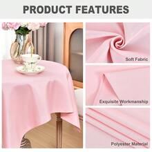 Small Square Tablecloth 36 X 36 Inch Washable Polyester Table Cloth Solid Pink Heavy Duty Fabric Coffee Table Cover For Dining Home Kitchen Party Wedding,Pink36inchx36inchSquare - Pink36inchx36inchSquare - View 5