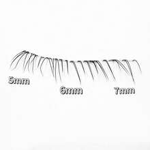 DOUDOUTIAN 80pcs/Pack Cool Feeling Individual Eyelash Extensions, Natural & Realistic Transparent Stem False Lashes, Length 5mm-7mm - Black - View 9