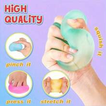 3Pcs- Stress Cube Squishy Balls - Slow Rising Ice Cube Stress Balls Stretchy Squishy Cube For Anxiety Stress Relief, Sensory Ice Cube Gel Filled Squishy Ball Toys (Random) - 彩色 - 查看 5