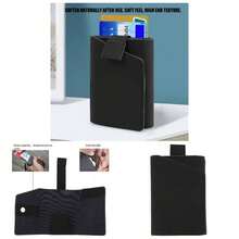 Cartera Minimalista Delgada, Cartera Minimalista de Cuero para Tarjetas de Crdito, Monedero, Porttil, Multifuncin, Tarjetero, para Hombres y Mujeres Marrn - Negro - Ver 1