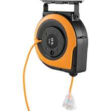 30ft To 65ft Retractable Extension Cord Reel Heavy Duty SJTOW Power Cord With Lighted Triple Tap Outlet Circuit Breaker Up To 15 Amp 180° Swivel Bracket, Suitable For Ceiling Or Wall Mount In Garages And Shops, ETL And UL Listed - 65ft 12AWG/3C - View 9