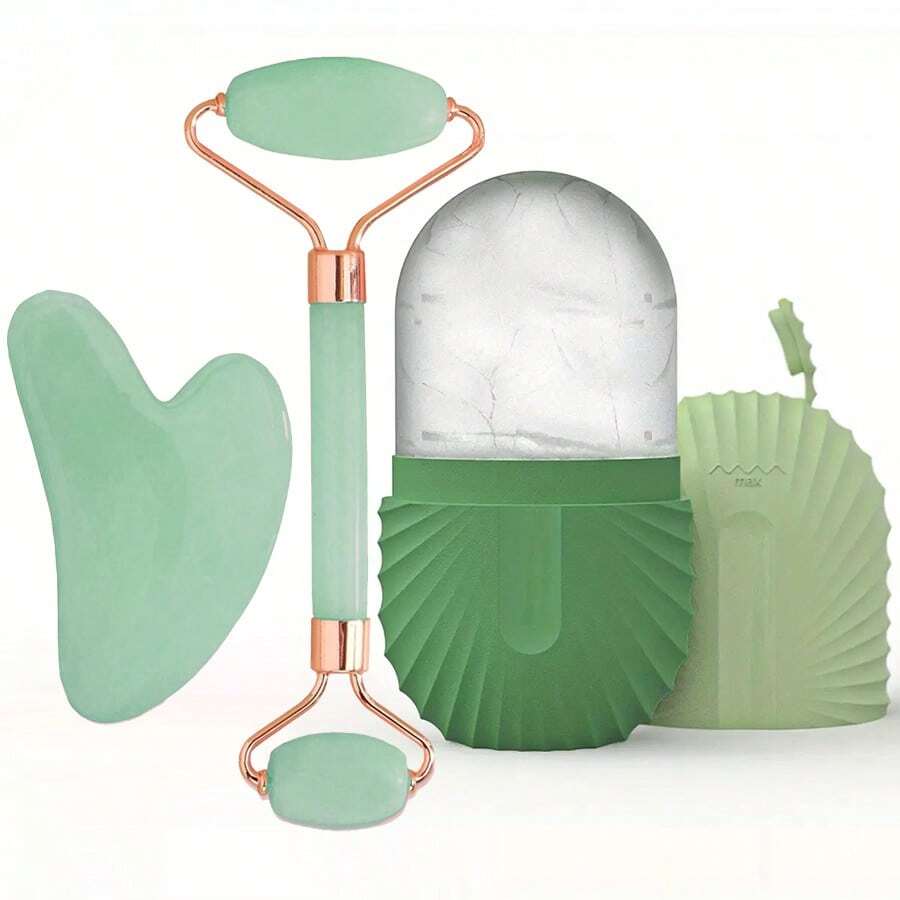 Hongbu ZHOU 1/2/3pcs Ice Roller Set - Facial Skincare Ice Roller, Face Massage Roller Tool, Silicone Ice Roller, Face Gua Sha Roller Set, With Roller Massager, Face & Eye Massage Tool, Face Contour Care Massage Tool, Suitable For Eyes, Neck And Face, Ice Roller Mold, Ice Cube Skincare Tool, Summer Ice Massage Products, Office Supplies, Study Supplies, Travel Essentials - 薄荷綠 - 查看 1