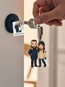 定制“我爱我的女朋友”脸部钥匙扣，可定制照片和文字，情人节礼物，女友照片钥匙扣，女友照片亚克力钥匙扣，送给男友的礼物，情侣照片肖像钥匙扣，“我爱我的女朋友”钥匙扣，情人节送给男友的礼物，照片钥匙扣，情侣钥匙扣，情人节送给他的礼物，情侣钥匙扣礼物 - 彩色 - 查看 18