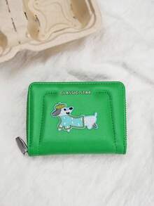 腊肠犬钱包，零钱包，卡通PU皮零钱包，对折短款卡包，零钱包，身份证卡套，多功能卡包，便携旅行卡槽，多隔层零钱包，适合日常通勤、出国旅行，可作为生日、情人节、母亲节、父亲节、护士节礼物，适合送给姐妹、闺蜜、伴侣 - 彩色 - 查看 5