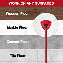 Mop Replacement Heads For O-Ceda Mop Replace Head EasyWrin Spin Mop Heads Replacements, Microfiber Spin Mop Refills, Easy Cleaning Mop Head Replacement (White-3 Mop Heads) - 白色 - 查看 4