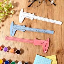 塑料游标卡尺测量工具 6 英寸/150 毫米，眉毛测量工具，眉形定位尺，公制毫米和英寸二合一 - 彩色 - 查看 9