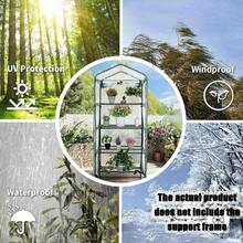 四层迷你温室，带卷帘拉链门，便携式温室帐篷，可重复使用，保暖植物帐篷，适用于小型花园、露台、小型后院、室内外植物（仅含罩子）