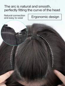 5Clip In Hair Extensions Long Layered Straight Wavy V-Shaped Hair Extension One Piece Black Hair Extensions With 5 Clips For Women Daily Use - Multicolor - View 2