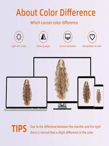 女士合成卷曲波浪夹式马尾假发 - 彩色 - 查看 8