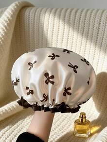 2pcs Reusable Waterproof Shower Cap, Sleep Cap, Bath Cap, Hair Protection Cover, Elastic Hair Band, Sleep Hat, Valentine's Gift, Home Beauty Daily, Travel Accessory, Spring Festival, Waterproof Head Cover - Multicolor - View 9