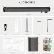 CYPNEstante de Secado de Ropa Tendedero Plegable Pared Capacidad de Carga 35KG con 18 Ganchos Ángulo Ajustable 360° Estante de Ropa Retractil para Ahorro Espacio Lavandería Balcón Vestíbulo PlataFashion