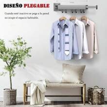 CYPNEstante de Secado de Ropa Tendedero Plegable Pared Capacidad de Carga 35KG con 18 Ganchos Ángulo Ajustable 360° Estante de Ropa Retractil para Ahorro Espacio Lavandería Balcón Vestíbulo PlataFashion