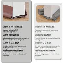 CYPN100cm Guardapolvo para Puerta Cubre Polvo para Puerta Tope de Puerta Aislante Acustico Burlete Puerta Entrada Burlete Puerta Exterior e Interior MarronFashion - 222724434 - Ver 6