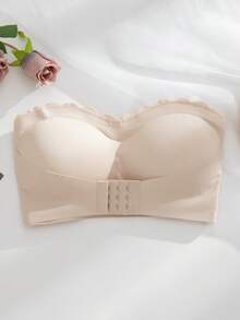 Áo ngực không dây | Khóa trước, đai chống trượt - Không gọng & thoải mái với viền bèo nhún & chất lượng đệm mút được nâng cấp (Phù hợp với cỡ cúp A-C) - Màu be - Xem 8