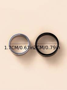 suteyi 2pcs Customized Couple Rings, Personalized Engraving Couple Names, Gift For Anniversary, Valentine's Day
