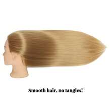 Mannequin Head Human Hair 80% Real Hair Cosmetology Mannequin Head For Braiding Styling Cutting 26-28" Doll Head With Clamp Tools - Gold - View 3