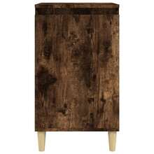 vidaXL Table de chevet chêne fumé 40x35x70 cm bois d'ingénierie - Noir - Voir 6