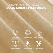 Faux Linen Small Rectangle Tablecloth For Kitchen Dining Room,Outdoor Coffee Wrinkle Resistant Washable Table Cloth Covers For Wedding, Picnics, Party(Oblong,52 X 70 Inch (4-6 Seats), Beige),Beige70inchx52inchRectangular - Beige70inchx52inchRectangular - View 5