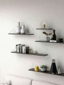 1 pieza Estantería de pared sin taladro, estante de almacenamiento de decoración del hogar moderna, adecuado para figuras de acción, pequeños bloques de construcción y coleccionables, excelente para almacenamiento de muñecas, estatuas y juguetes - Blanco - Ver 8