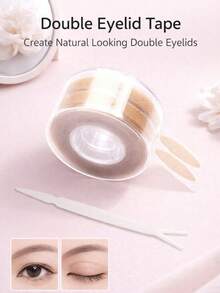 1卷/600片便携式双眼皮贴，隐形蕾丝单面双眼皮贴，自然肤色网状双眼皮贴，透气肉色蕾丝网隐形贴，适用于眼睑肿胀和单眼皮