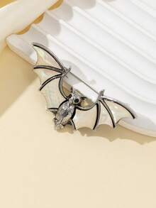 Natural Abalone Shell Bat Shaped Brooch Pin, Alloy Material, Suitable For Women To Wear On Dresses, Coats For Parties, Jewelry Accessory Gift - Multicolor - View 5