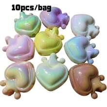 时尚简约亚克力彩色爱心珠DIY发饰，装饰材料，百搭日常佩戴，送朋友的好礼物