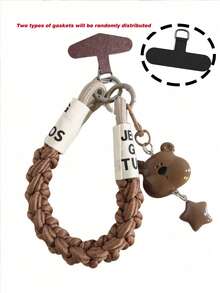 1pc Cute Beige Bear Head, Star, Cat, Fish Pendant Keychain, Suitable For Phone Case, Car Keys, Accessories - Multicolor - View 12