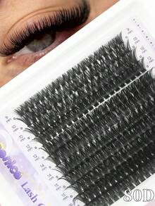 Queenice 220/132pcs Eyelashes, 40D&80D G01 Mixed Set, Single Tray Multiple Styles, More Quantity More Affordable, 0.07mm D Curl Realistic & Natural Lashes, Easy For Beginners, Essential For Daily DIY Makeup, Parties, Weddings And Holidays - 彩色 - 查看 10