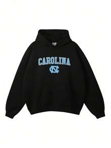 Vintage Sport Teams Collection Unisex Crewneck Black Hoodie, Graphic Team Collection Hoodie, Gift For Fans-New Arrivals For Autumn/Winter: Unisex Relaxed-Fit Cotton-Blend Long-Sleeve Hooded Sweatshirt - 黑色6 - 查看 1