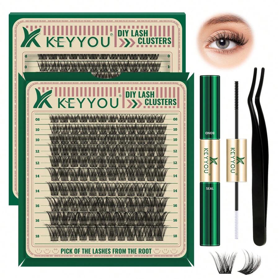 KEYYOU DV02 - Pestañas Postizas de Volumen Natural y Sofisticado - Negro - Ver 1