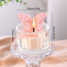 1个/盒，新款花蝶香氛蜡烛，3D蝴蝶簇+透明玻璃烛杯，甜美花香，少女风，适合室内/室外，情人节，母亲节，感恩节，复活节，家庭聚会，商务聚会，求婚，女生主题，与朋友的下午茶，周年纪念日等。