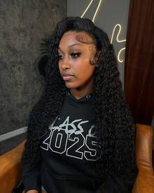 Afro Kinky Curly 13x4 Lace Front Wig HD Transparent Lace Frontal Wig Deep Part 13x4 Lace Front Wig Human Hair 250 Density Remy Brazilian Human Hair Pre Plucked With Baby Hair Natural Color - Natural Black - 查看 5
