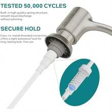 gjgfhSAMODRA - Dispensador de jabón integrado para fregadero de cocina níquel cepillado con botella grande de loción PET de 12 oz recambio desde la parte superiorbnvng - Nquel Cepillado - Ver 7