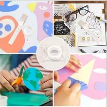 1/3 Roll, 100pcs/Roll, 1.1cm Diameter Transparent Round Dot Double-Sided Adhesive Tape, Scrapbooking DIY Paste Material, Dot Sticker Tape, Residue-Free - White - View 8