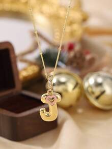 1pc Stylish And Simple Women's Necklace With 26 Letter Pendant (A-Z Capital Letters). Suitable For Everyday Wear, Unisex, And As A Gift For Friends. - Multicolor - View 25