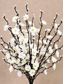 14/12/6pcs Artificial White Plum Blossom, Lifelike Peach Flower, Suitable For Wedding Decoration, Room Decor, Home Decor, Bedroom, Office, Hotel, Garden, Party, Living Room, Valentine's Day, Gift For Mom - Multicolor - View 1