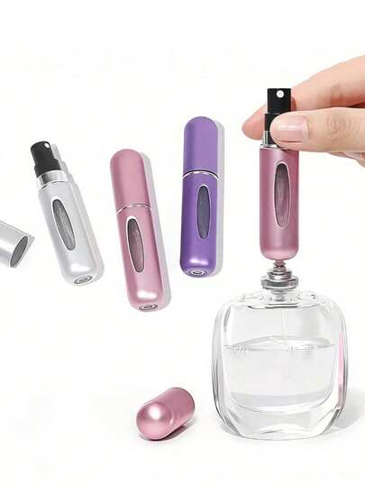 1/3/4/5pcs 5ml Perfume Spray Bottle, Bottom-Refillable Atomizer Bottle, Portable Travel Perfume Dispenser Bottle, Refillable Travel Spray Bottle, Exquisite Small Bottle, Individually Packaged, Travel Perfume Refill Bottle And Portable Perfume Dispenser