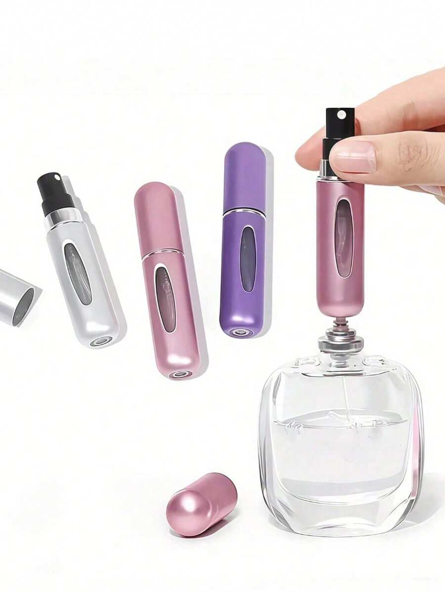 1/3/4/5pcs 5ml Perfume Spray Bottle, Bottom-Refillable Atomizer Bottle, Portable Travel Perfume Dispenser Bottle, Refillable Travel Spray Bottle, Exquisite Small Bottle, Individually Packaged, Travel Perfume Refill Bottle And Portable Perfume Dispenser - 彩色 - 查看 1