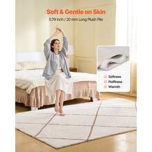Indoor Plush Area Rugs, 6 X 9 Ft Plush Carpet, Area Rugs Furry With Long Plushs Pile, Thick & Durable High-Pile Rug For High-Traffic Areas, Bedroom, Non-Shedding & Non-Slip Backing, Beige - Beige 6 X 9 Ft - View 4