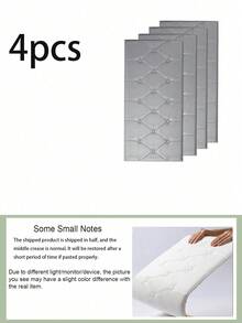 3D立体压纹自粘XPE泡沫墙纸,防水防潮仿皮纹理,床头板防撞软墙贴,可重复使用和裁剪,适用于卧室和客厅墙面装饰,隔音加厚墙面 - 彩色 - 查看 18